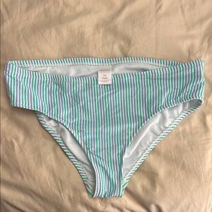 Xhilaration Blue and Green Striped Bikini Bottom